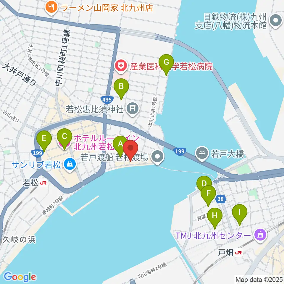 旧古河鉱業若松ビル周辺のホテル一覧地図