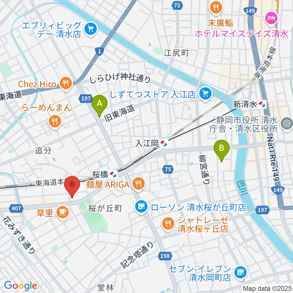 すみやグッディおとサロン清水春日周辺のホテル一覧地図