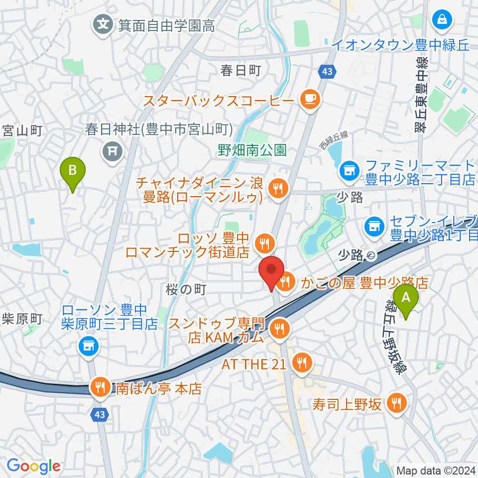 豊中リップセカンド周辺のホテル一覧地図