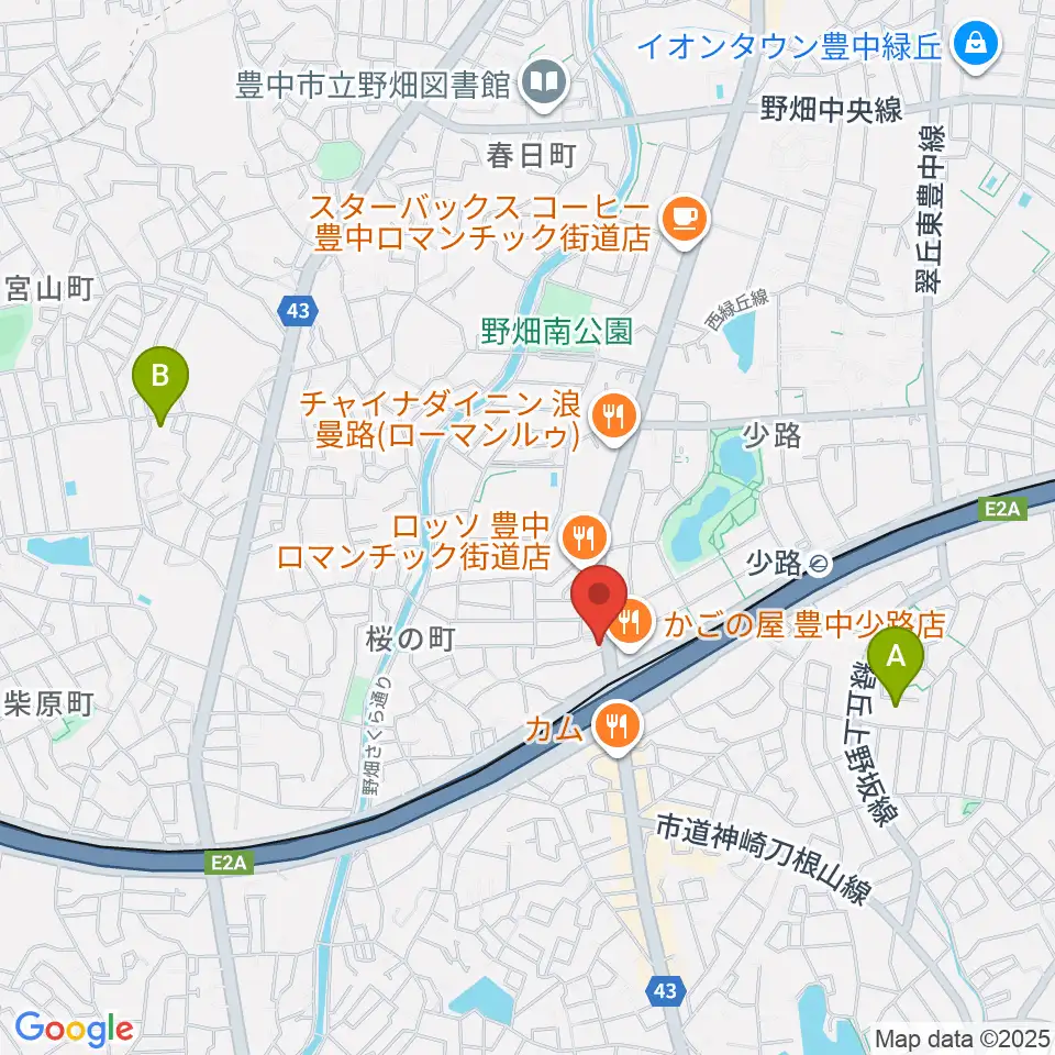 豊中リップセカンド周辺のホテル一覧地図