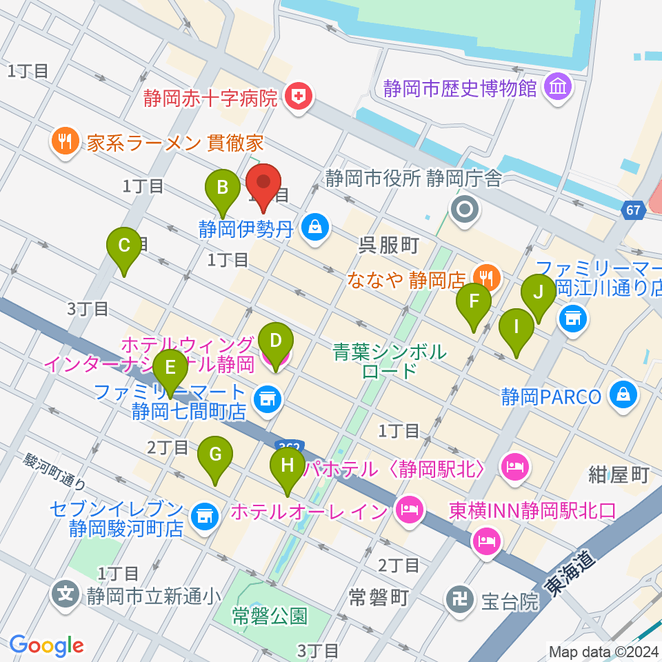 すみやグッディ本店周辺のホテル一覧地図