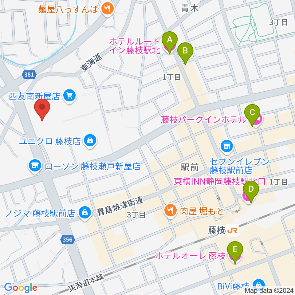 すみやグッディ藤枝店周辺のホテル一覧地図