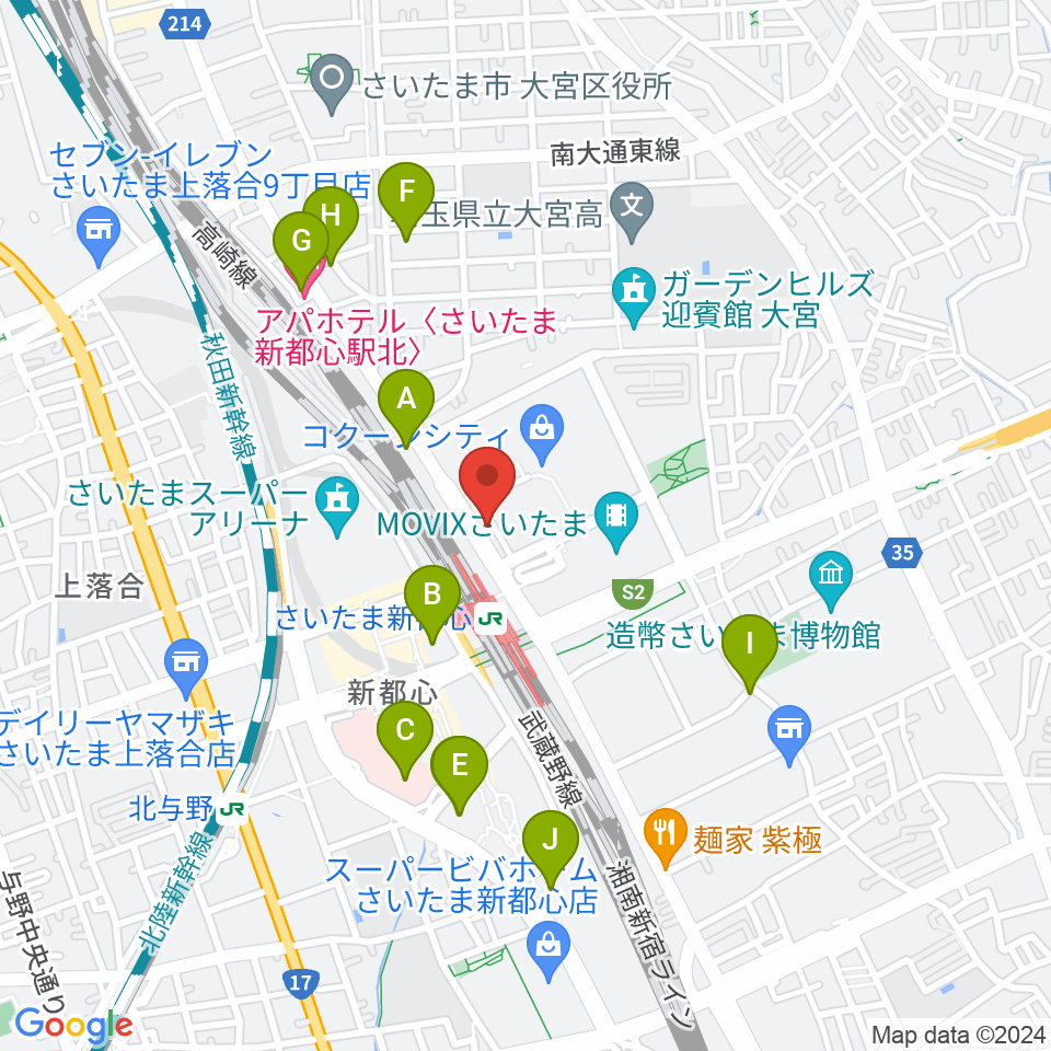 コクーンシティカルチャーセンター周辺のホテル一覧地図