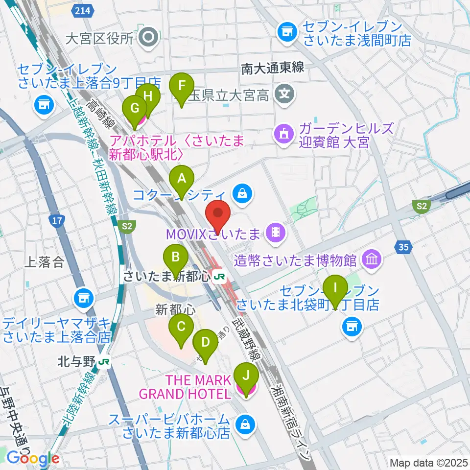 コクーンシティカルチャーセンター周辺のホテル一覧地図
