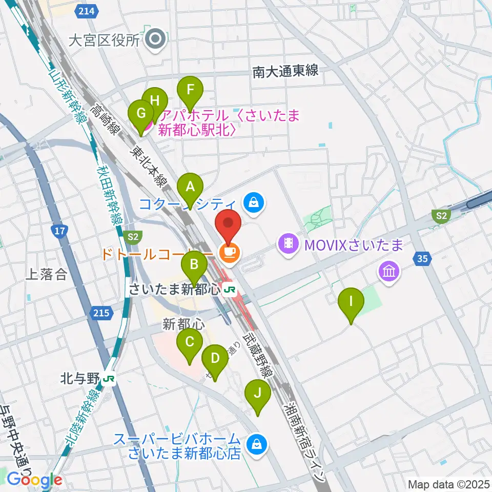 コクーンシティカルチャーセンター周辺のホテル一覧地図