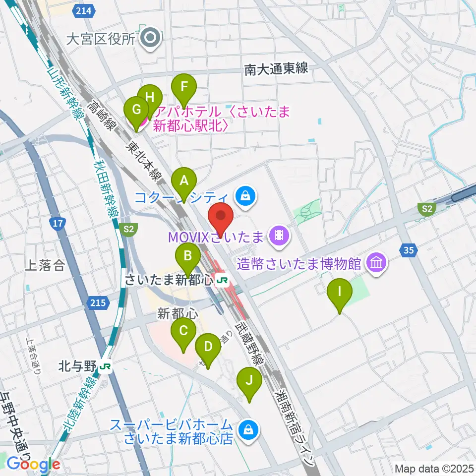 コクーンシティカルチャーセンター周辺のホテル一覧地図