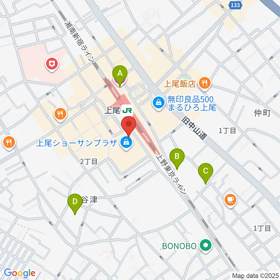 ヨークカルチャーセンター上尾周辺のホテル一覧地図