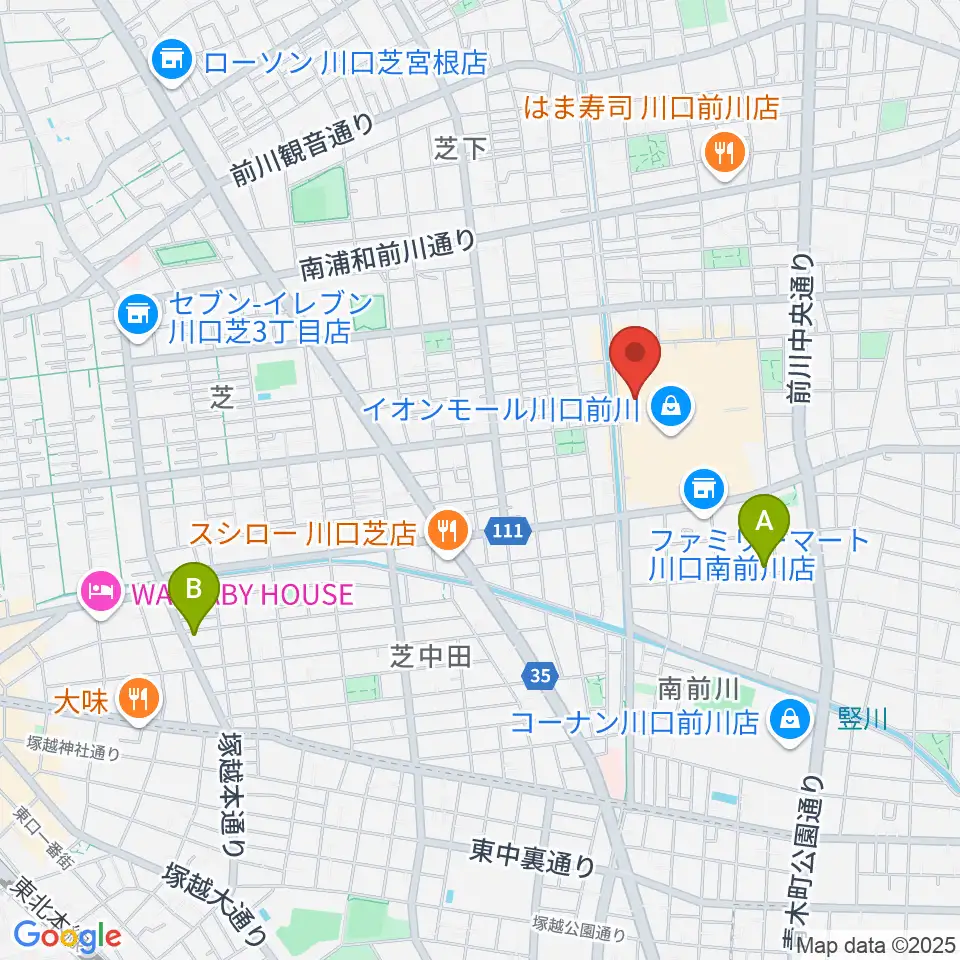 川口カルチャーセンター周辺のホテル一覧地図