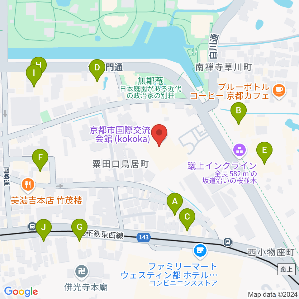 京都市国際交流会館kokoka周辺のホテル一覧地図