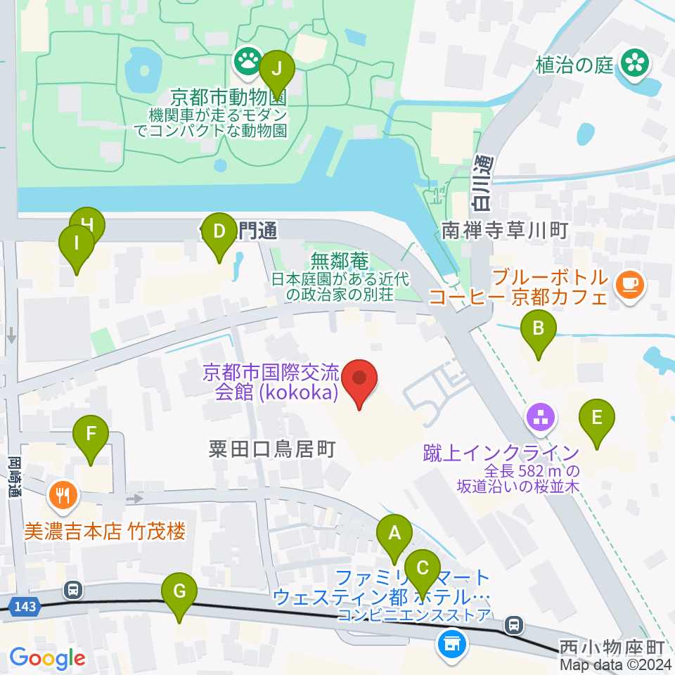 京都市国際交流会館kokoka周辺のホテル一覧地図