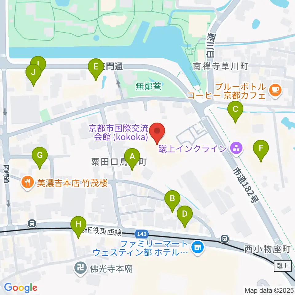 京都市国際交流会館kokoka周辺のホテル一覧地図