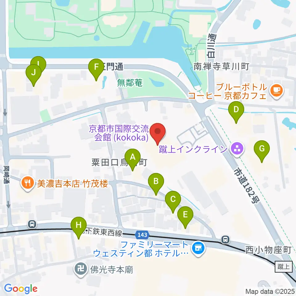 京都市国際交流会館kokoka周辺のホテル一覧地図
