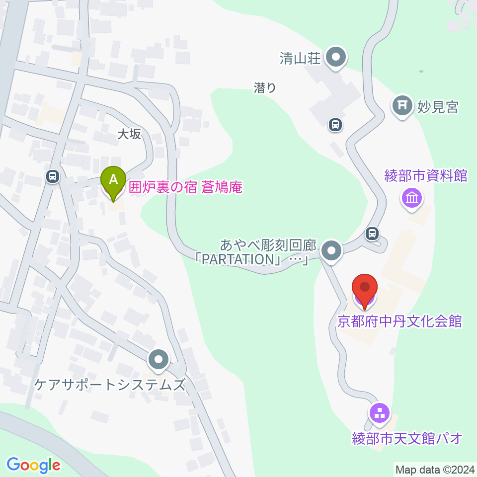 京都府中丹文化会館周辺のホテル一覧地図