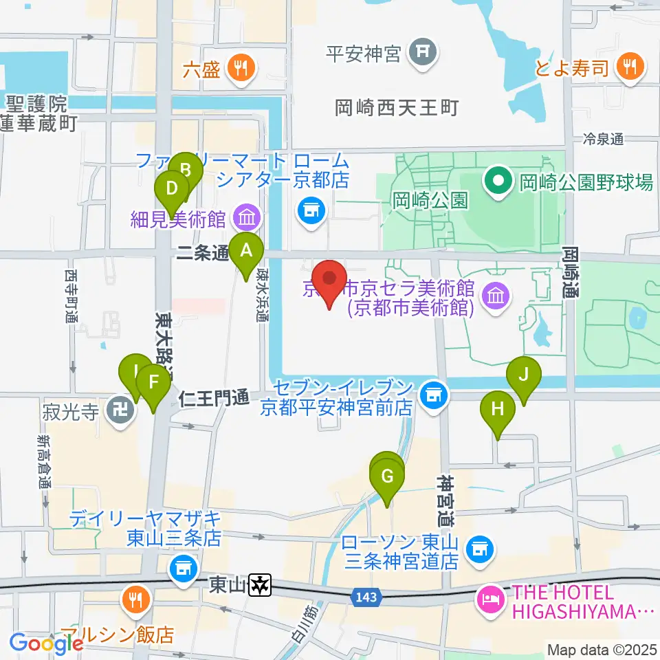 みやこめっせ 京都市勧業館周辺のホテル一覧地図