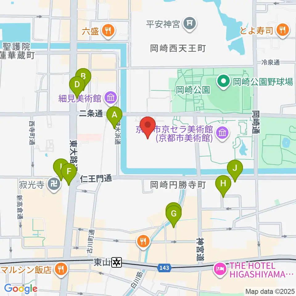 みやこめっせ 京都市勧業館周辺のホテル一覧地図