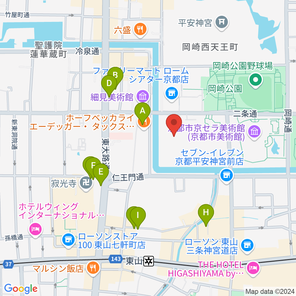 京都伝統産業ミュージアム周辺のホテル一覧地図