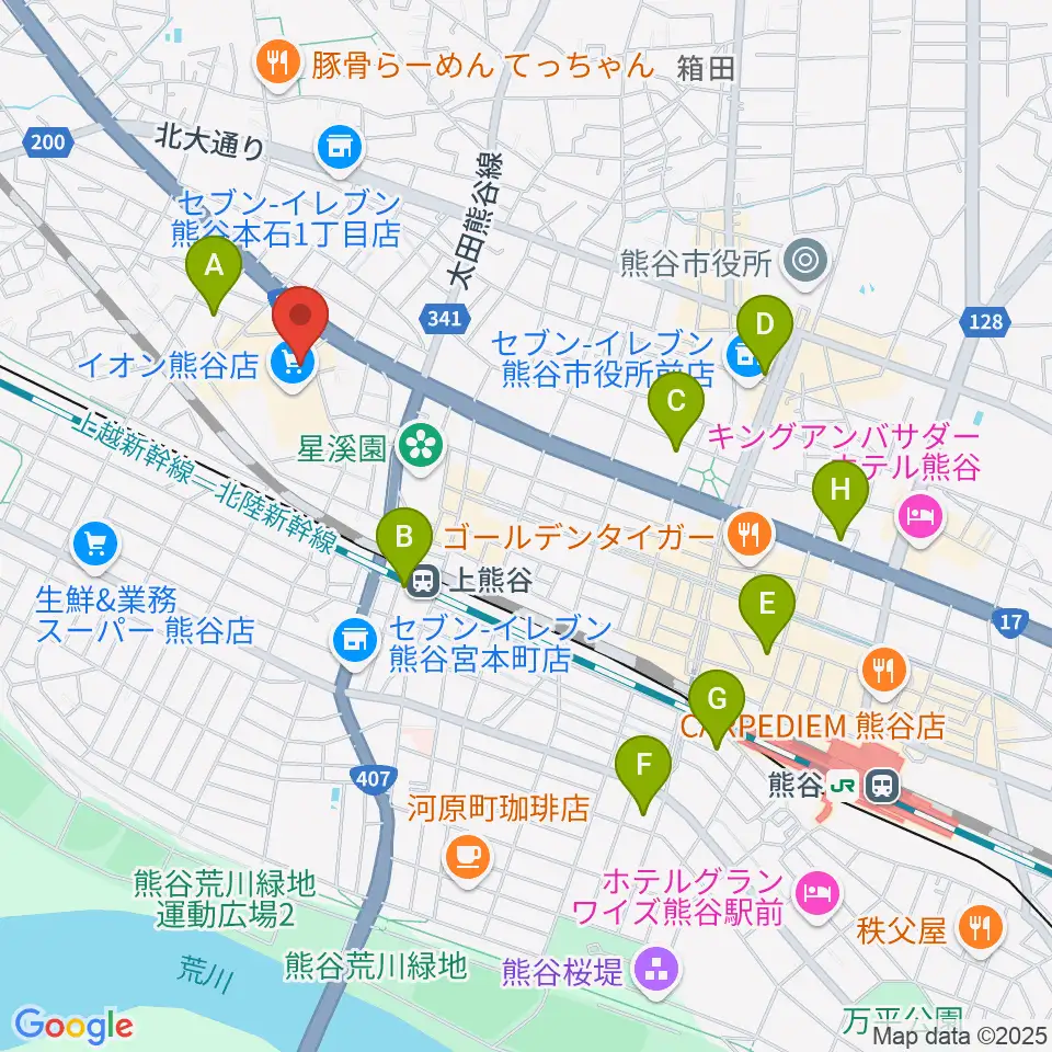 熊谷カルチャーセンター周辺のホテル一覧地図