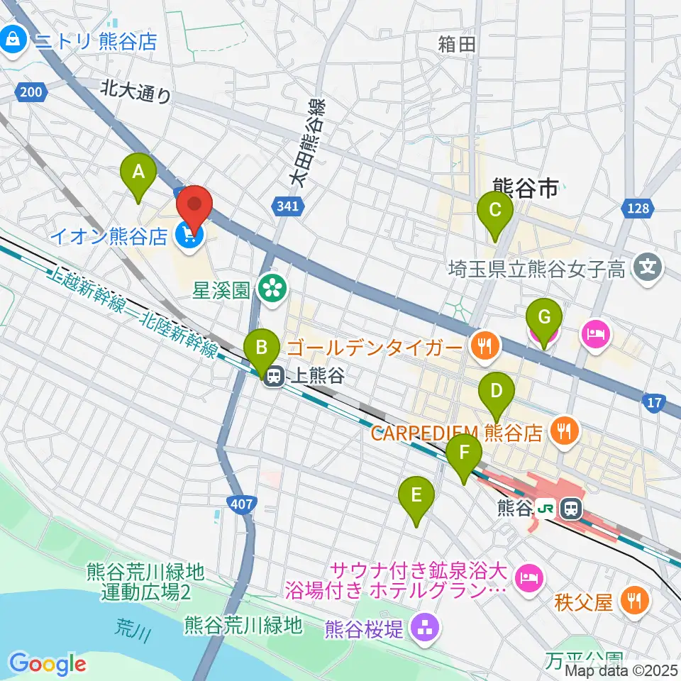 熊谷カルチャーセンター周辺のホテル一覧地図