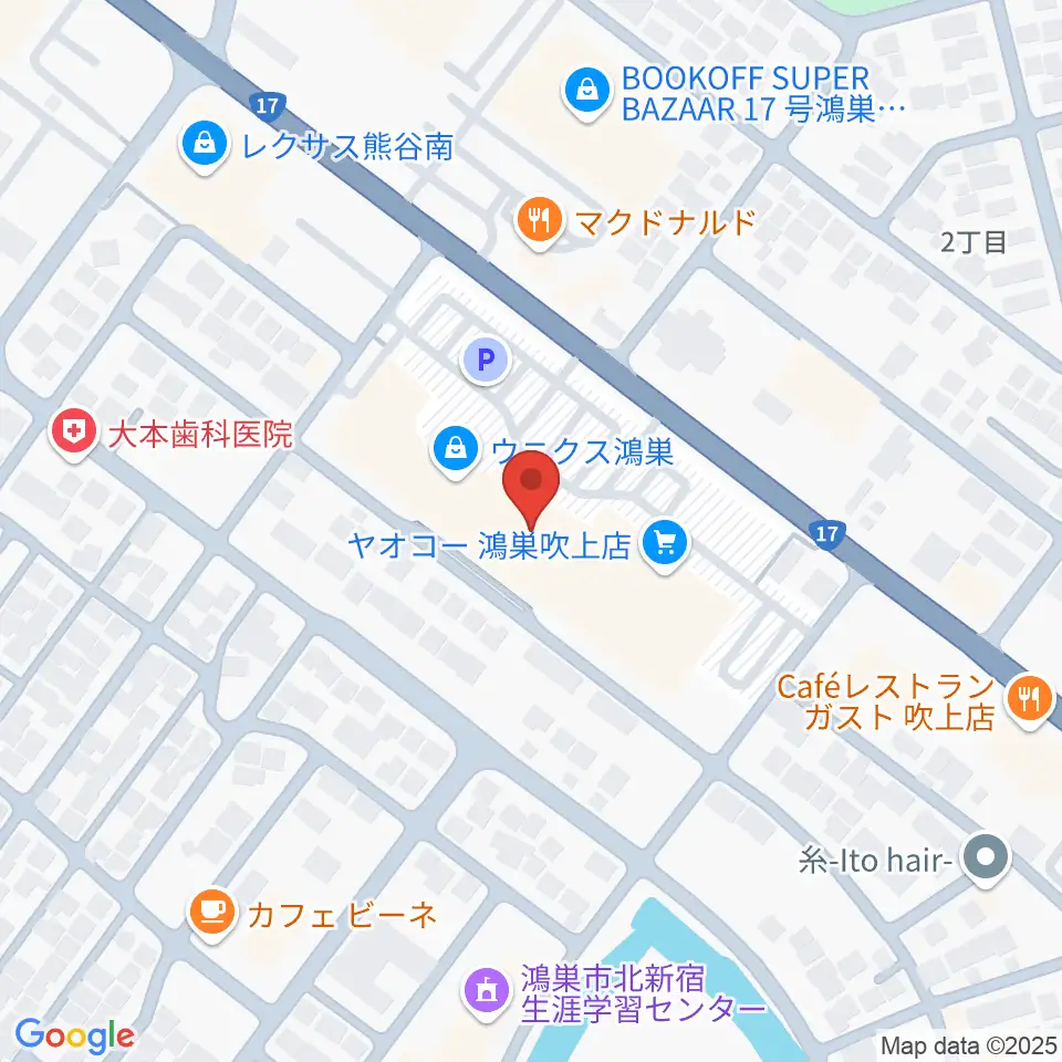 ウニクスカルチャーセンター鴻巣周辺のホテル一覧地図