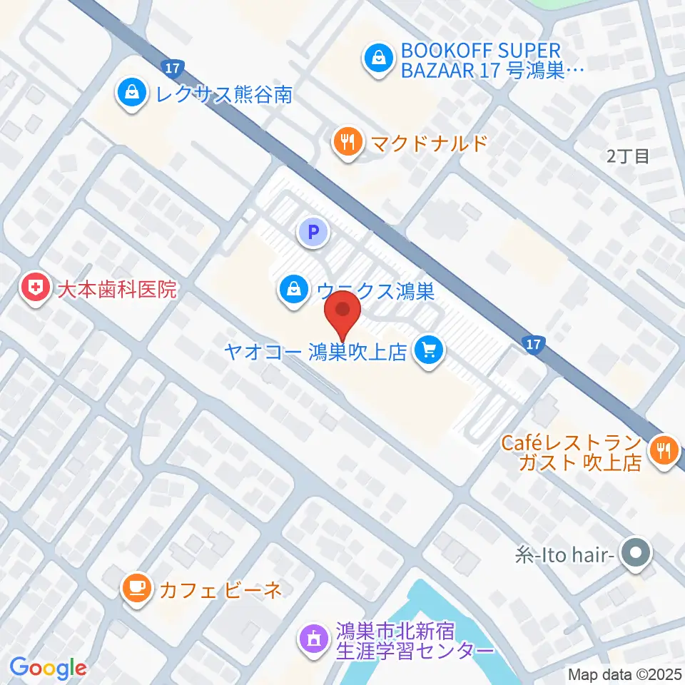 ウニクスカルチャーセンター鴻巣周辺のホテル一覧地図