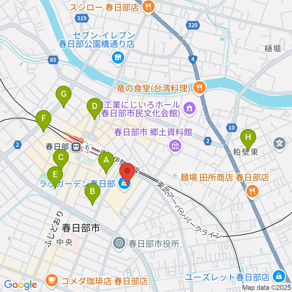 春日部カルチャーセンター周辺のホテル一覧地図