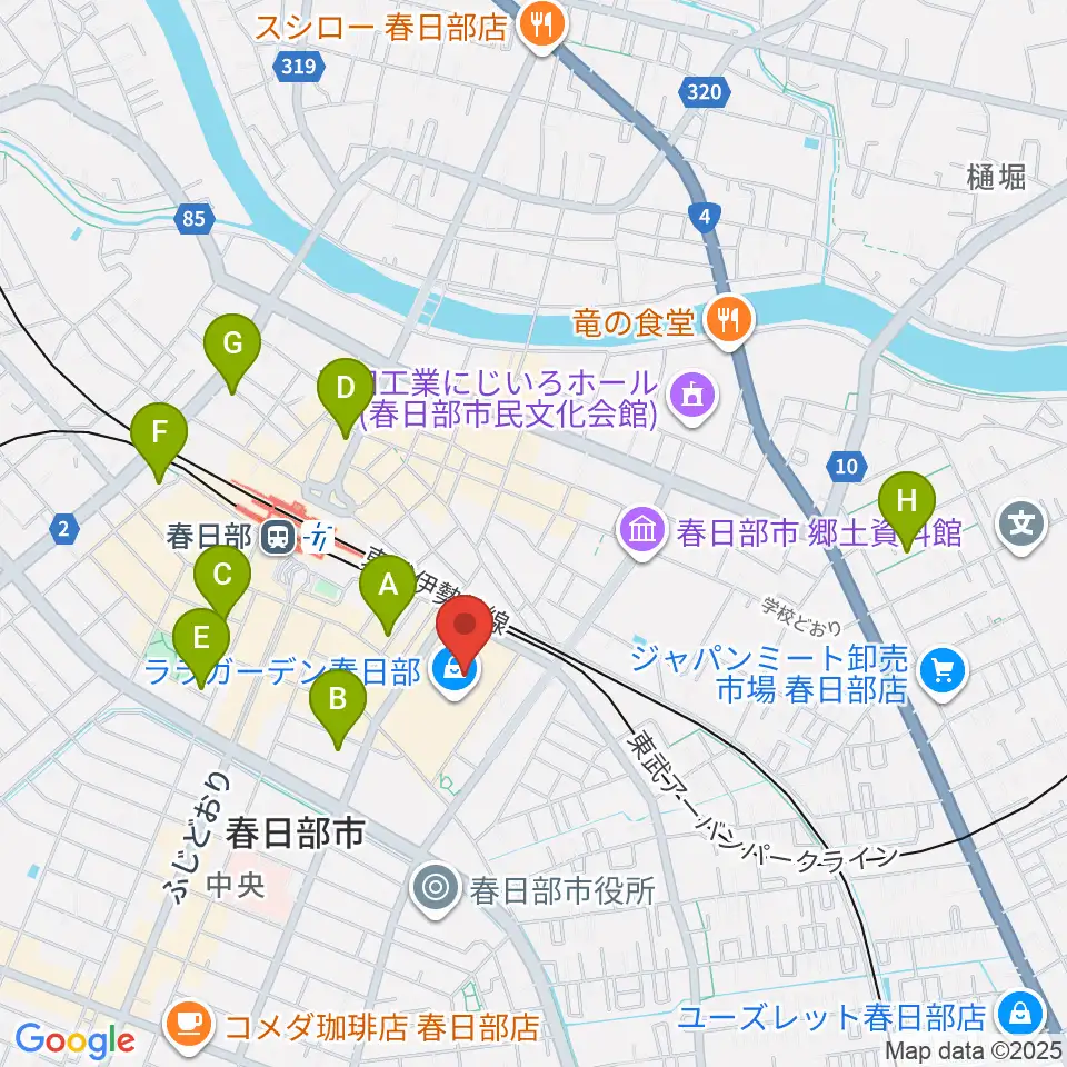 春日部カルチャーセンター周辺のホテル一覧地図