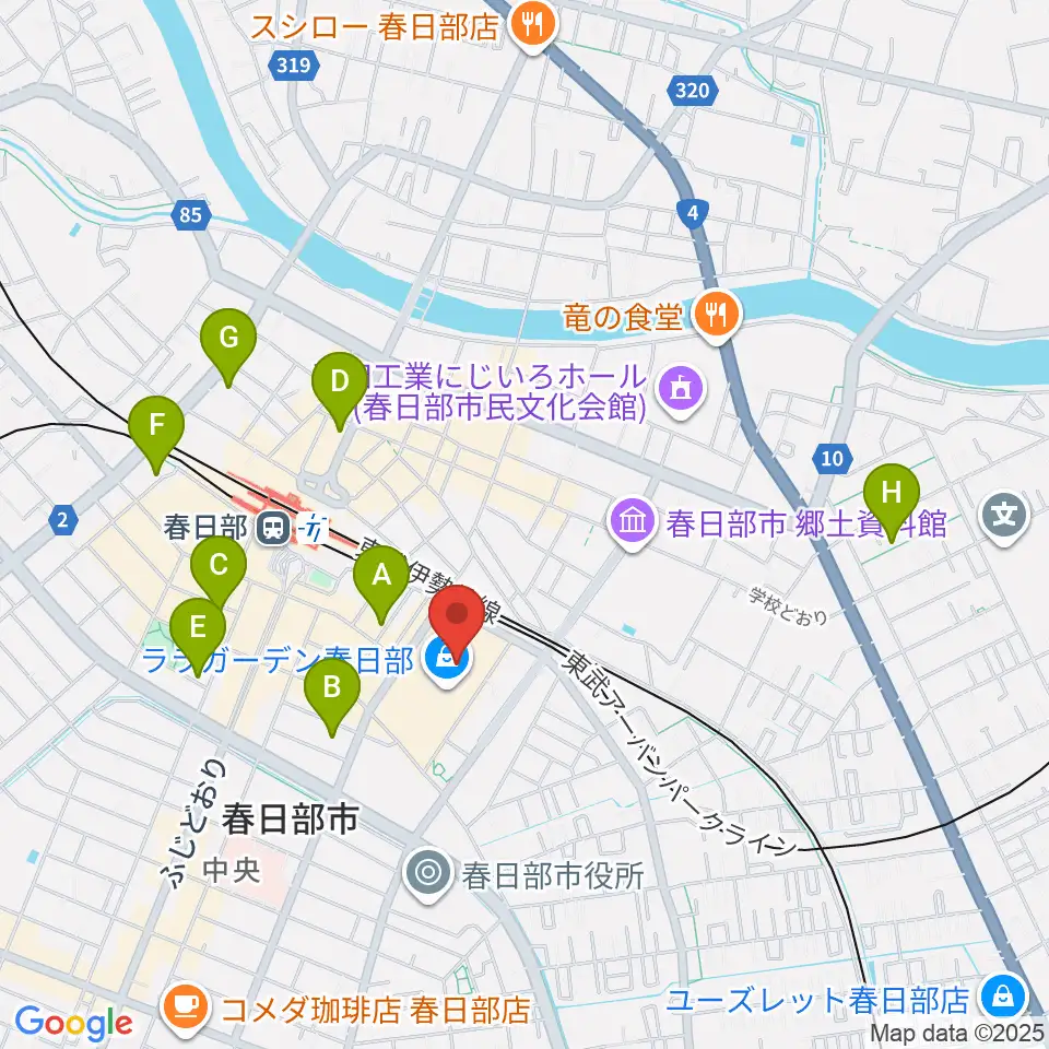 春日部カルチャーセンター周辺のホテル一覧地図
