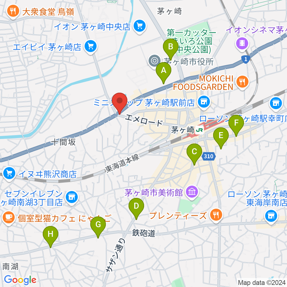 シークミュージックスクール茅ヶ崎校周辺のホテル一覧地図