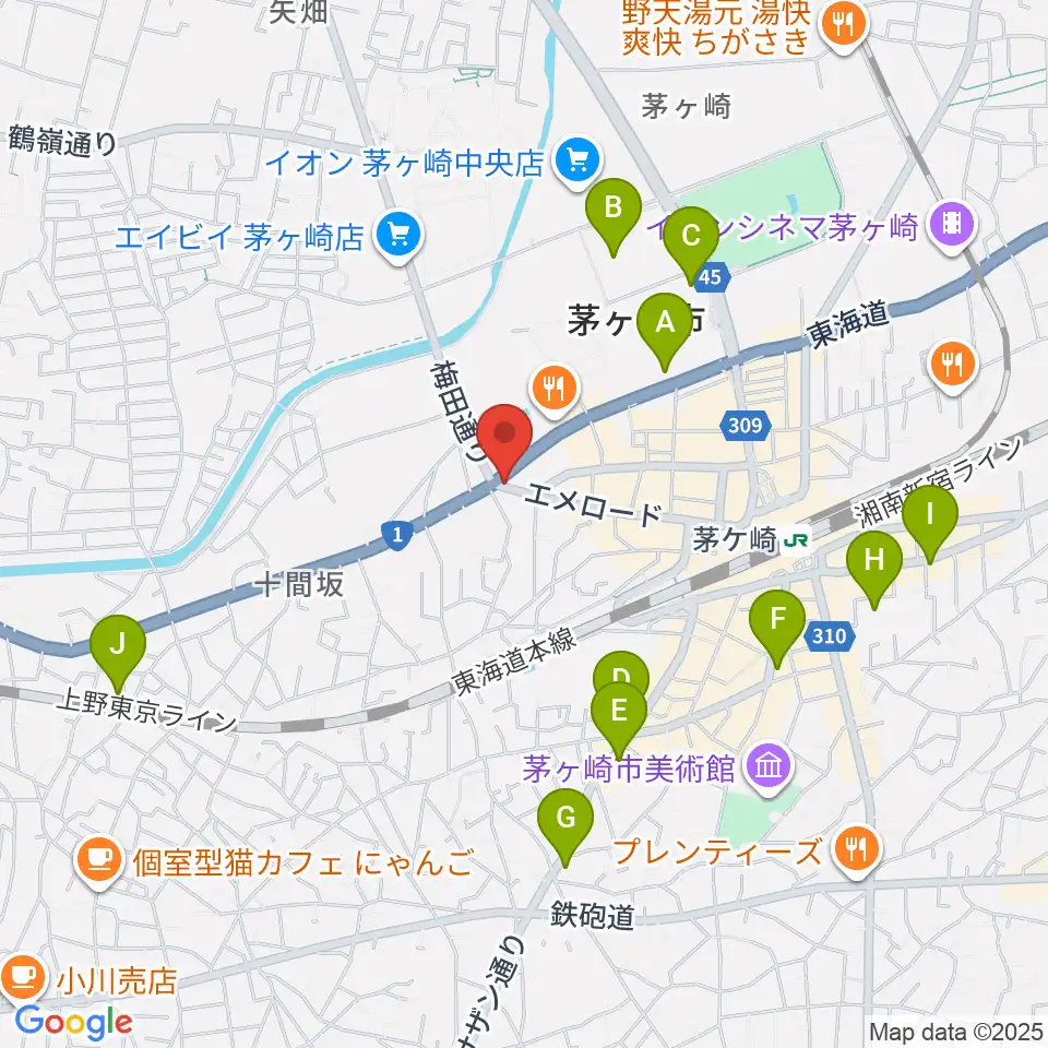 シークミュージックスクール茅ヶ崎校周辺のホテル一覧地図
