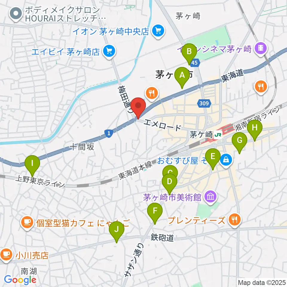 シークミュージックスクール茅ヶ崎校周辺のホテル一覧地図