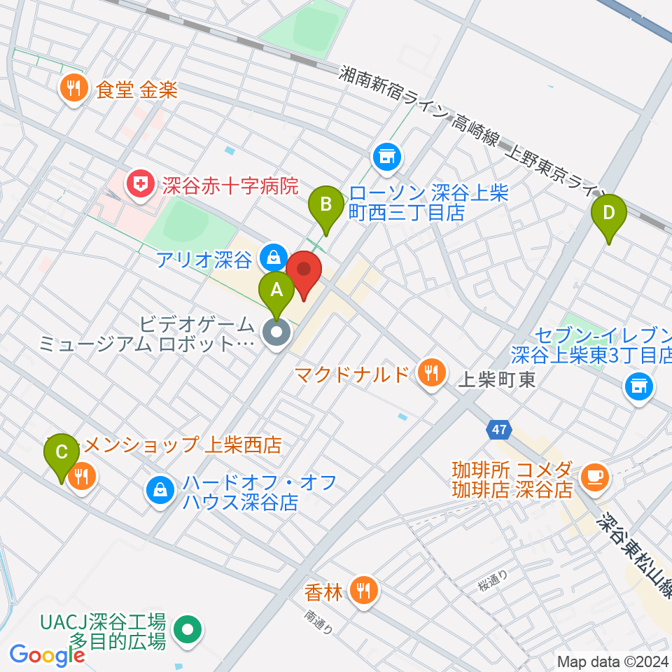 深谷カルチャーセンター周辺のホテル一覧地図