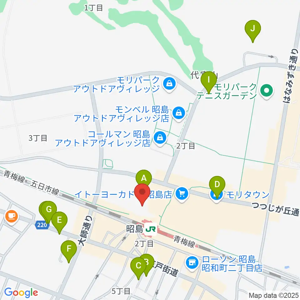 昭和の森カルチャーセンター周辺のホテル一覧地図