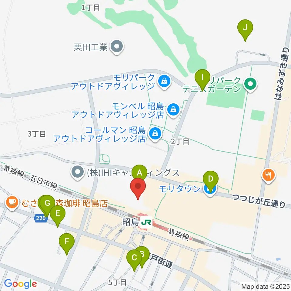 昭和の森カルチャーセンター周辺のホテル一覧地図