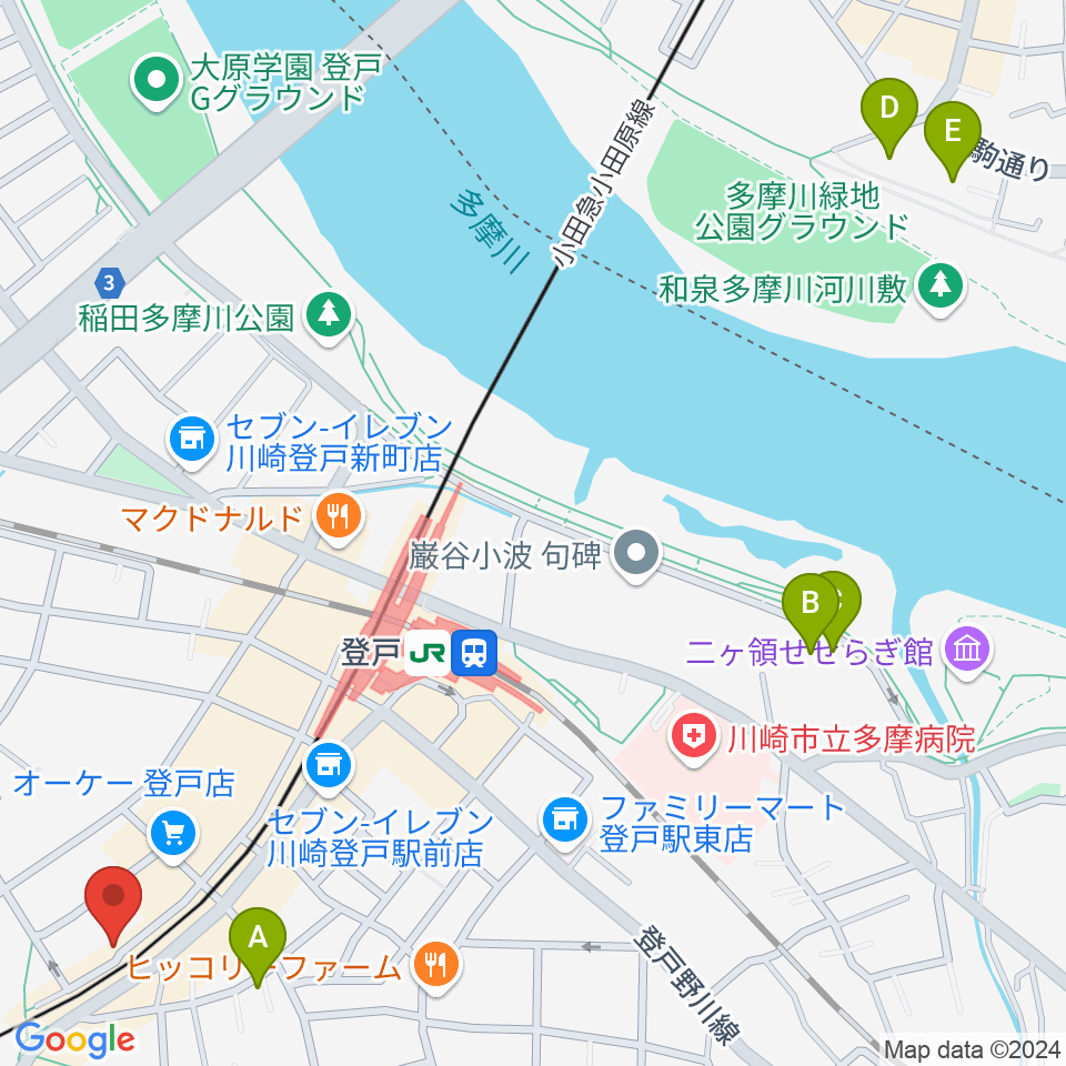 アミーズボーカルスクール向ヶ丘遊園校周辺のホテル一覧地図