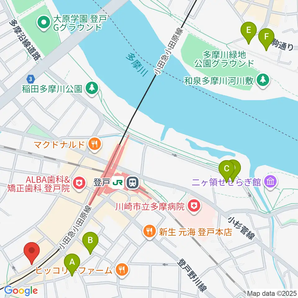 アミーズボーカルスクール向ヶ丘遊園校周辺のホテル一覧地図
