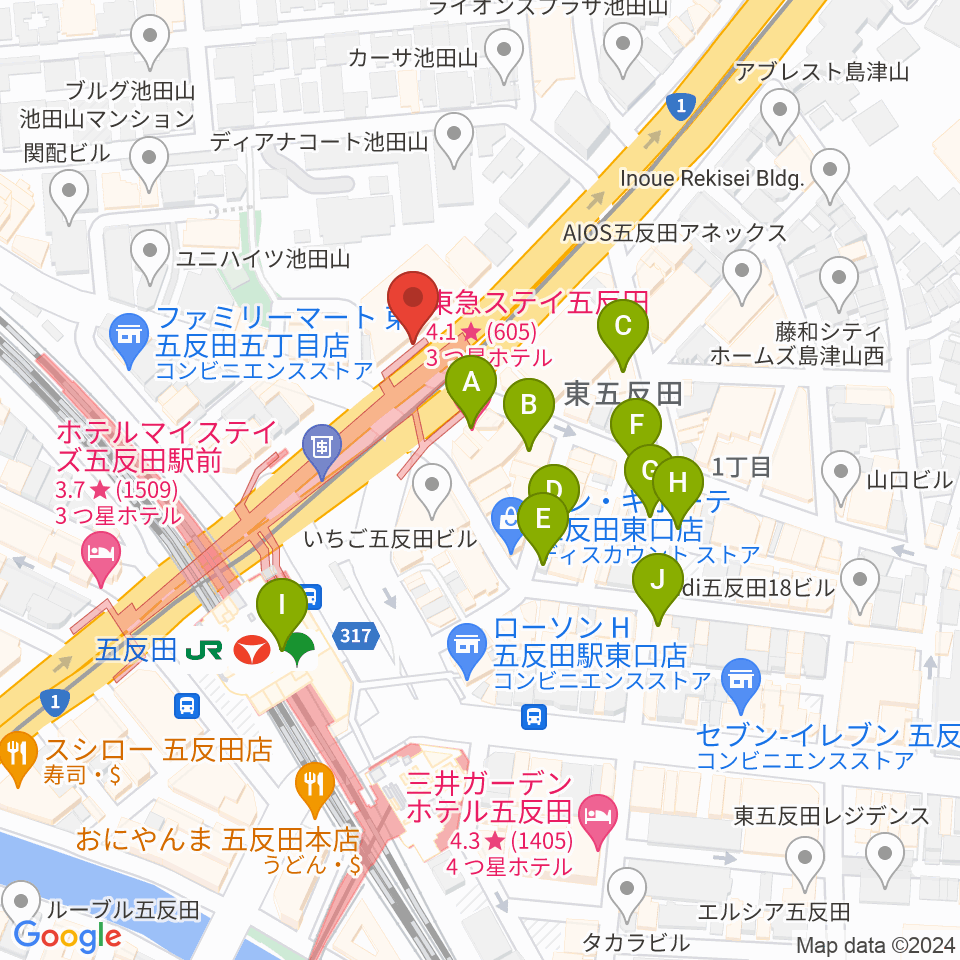 東京デザインセンター・ガレリアホール周辺のホテル一覧地図