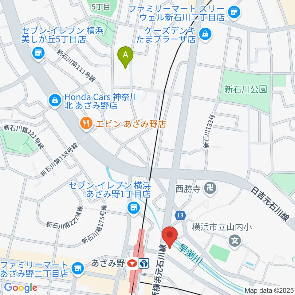 アミーズボーカルスクールあざみ野校周辺のホテル一覧地図