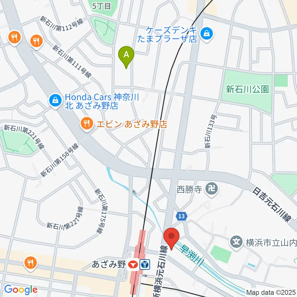 アミーズボーカルスクールあざみ野校周辺のホテル一覧地図