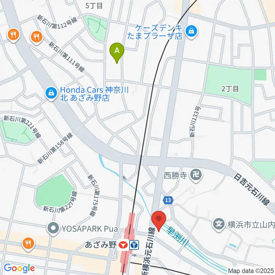 アミーズボーカルスクールあざみ野校周辺のホテル一覧地図