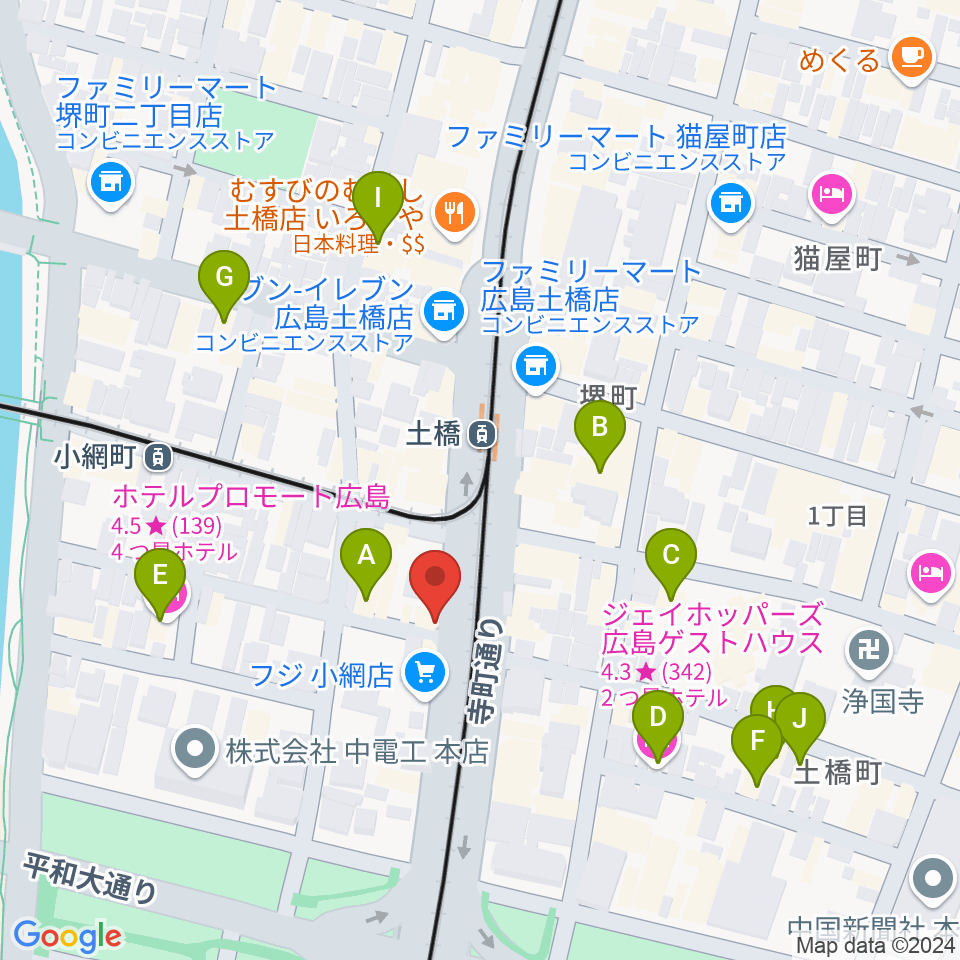 スタジオG周辺のホテル一覧地図