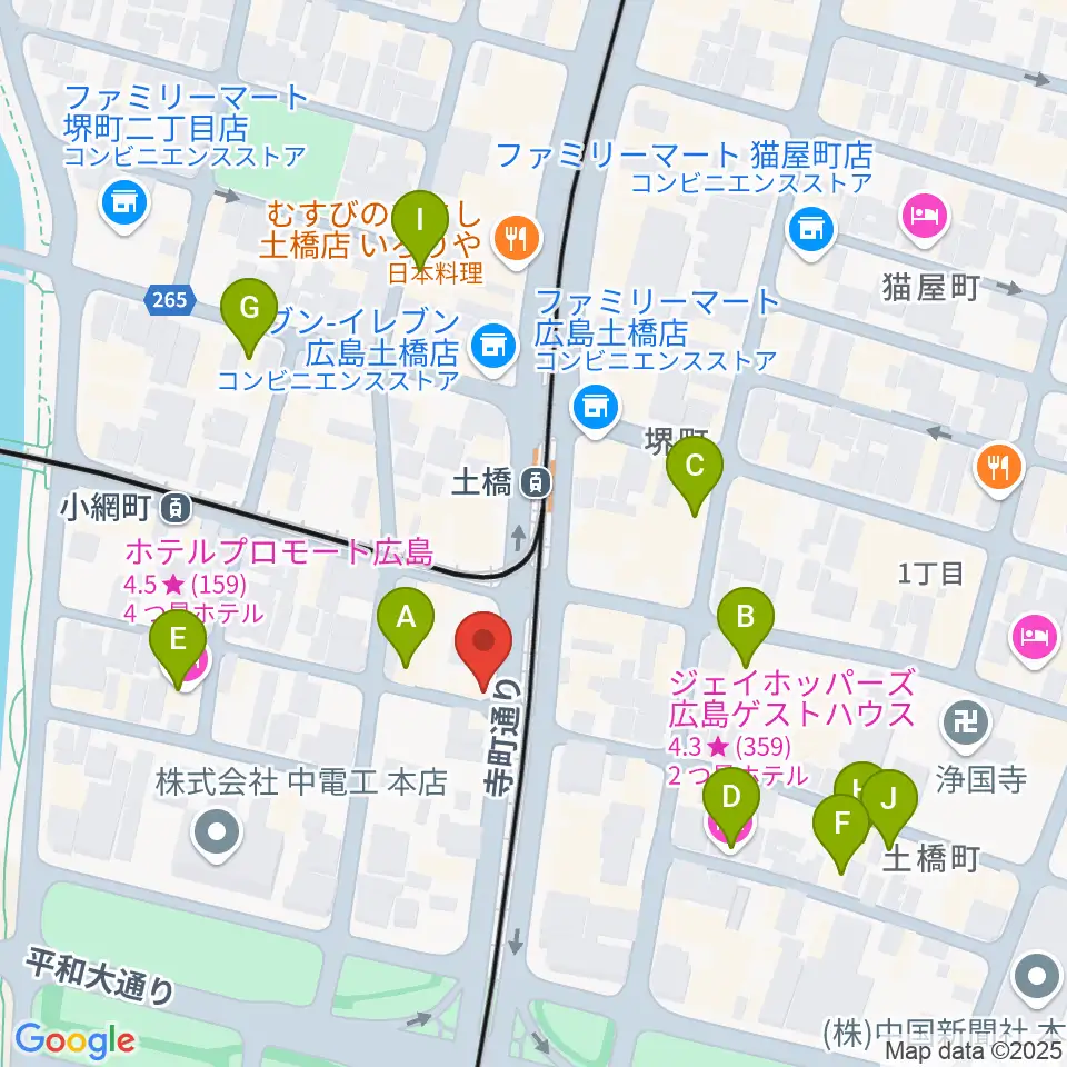 スタジオG周辺のホテル一覧地図