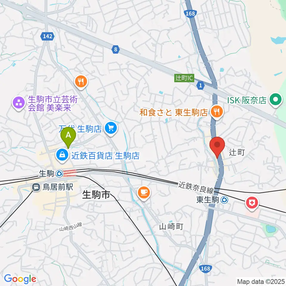 天理楽器 生駒店周辺のホテル一覧地図