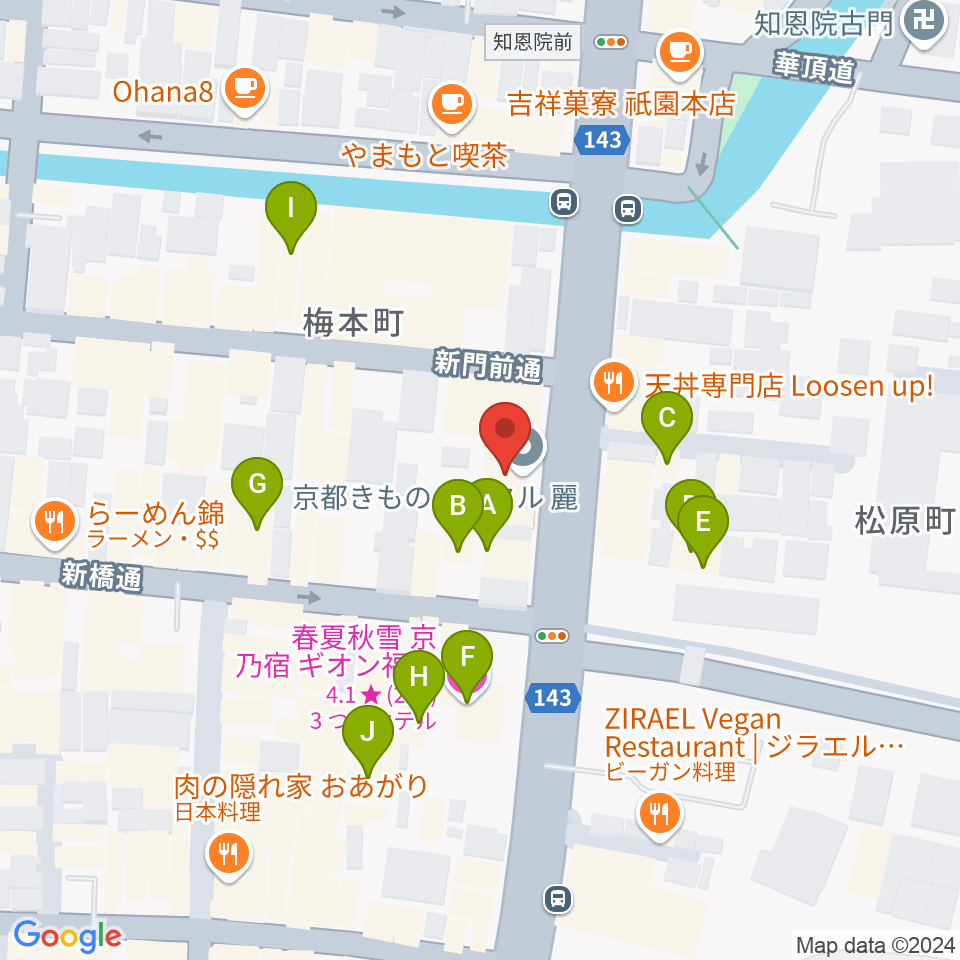 祇園SILVER WINGS周辺のホテル一覧地図