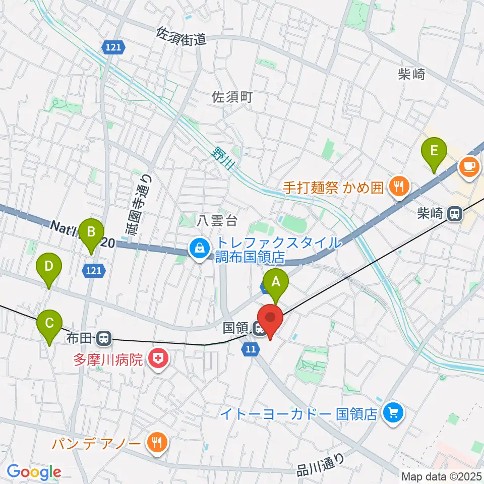 調布カルチャーセンター周辺のホテル一覧地図
