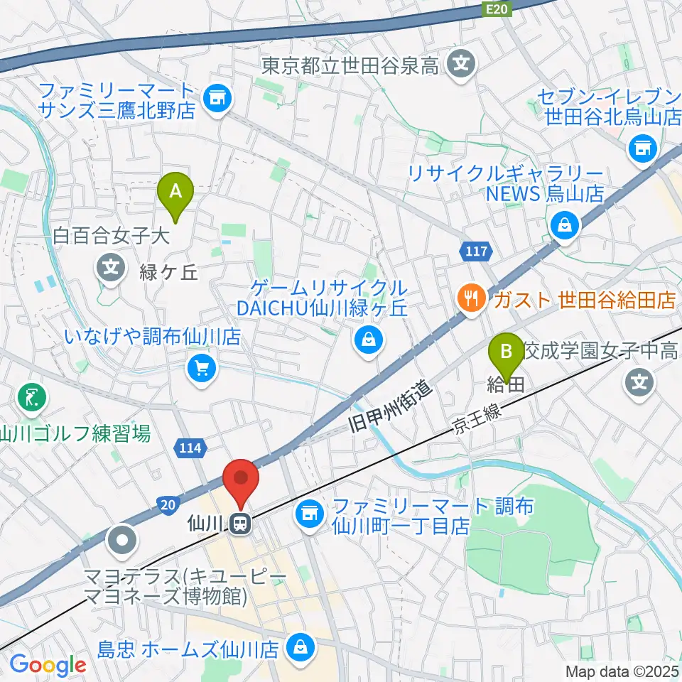 仙川カルチャーセンター周辺のホテル一覧地図