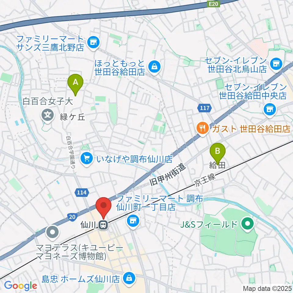 仙川カルチャーセンター周辺のホテル一覧地図