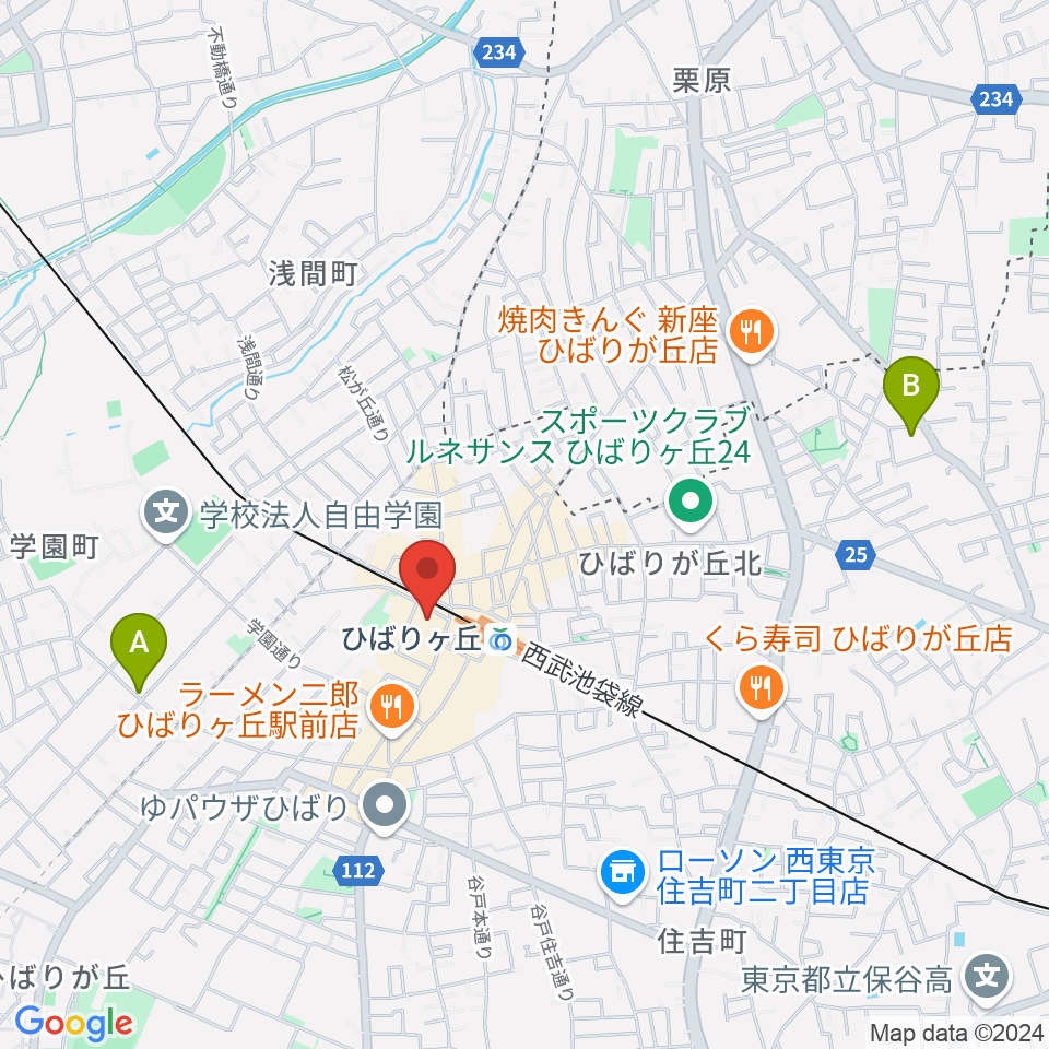 ひばりが丘カルチャーセンター周辺のホテル一覧地図