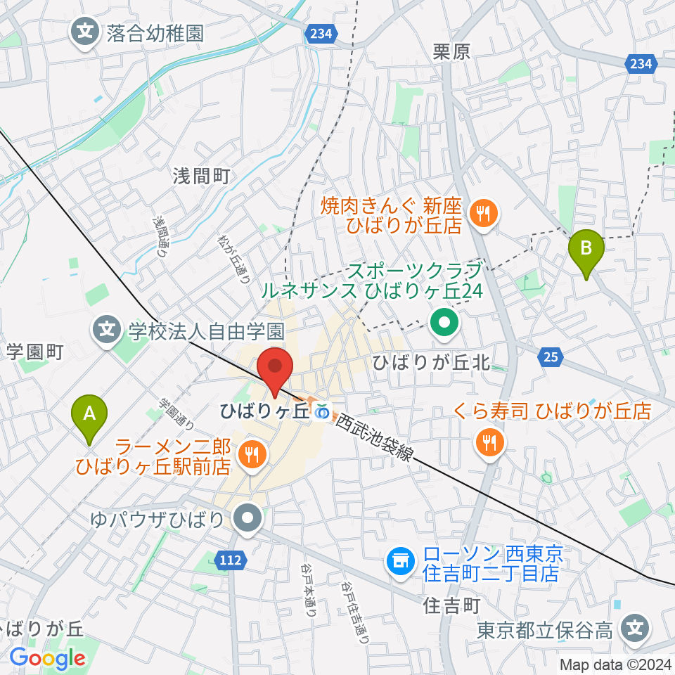 ひばりが丘カルチャーセンター周辺のホテル一覧地図