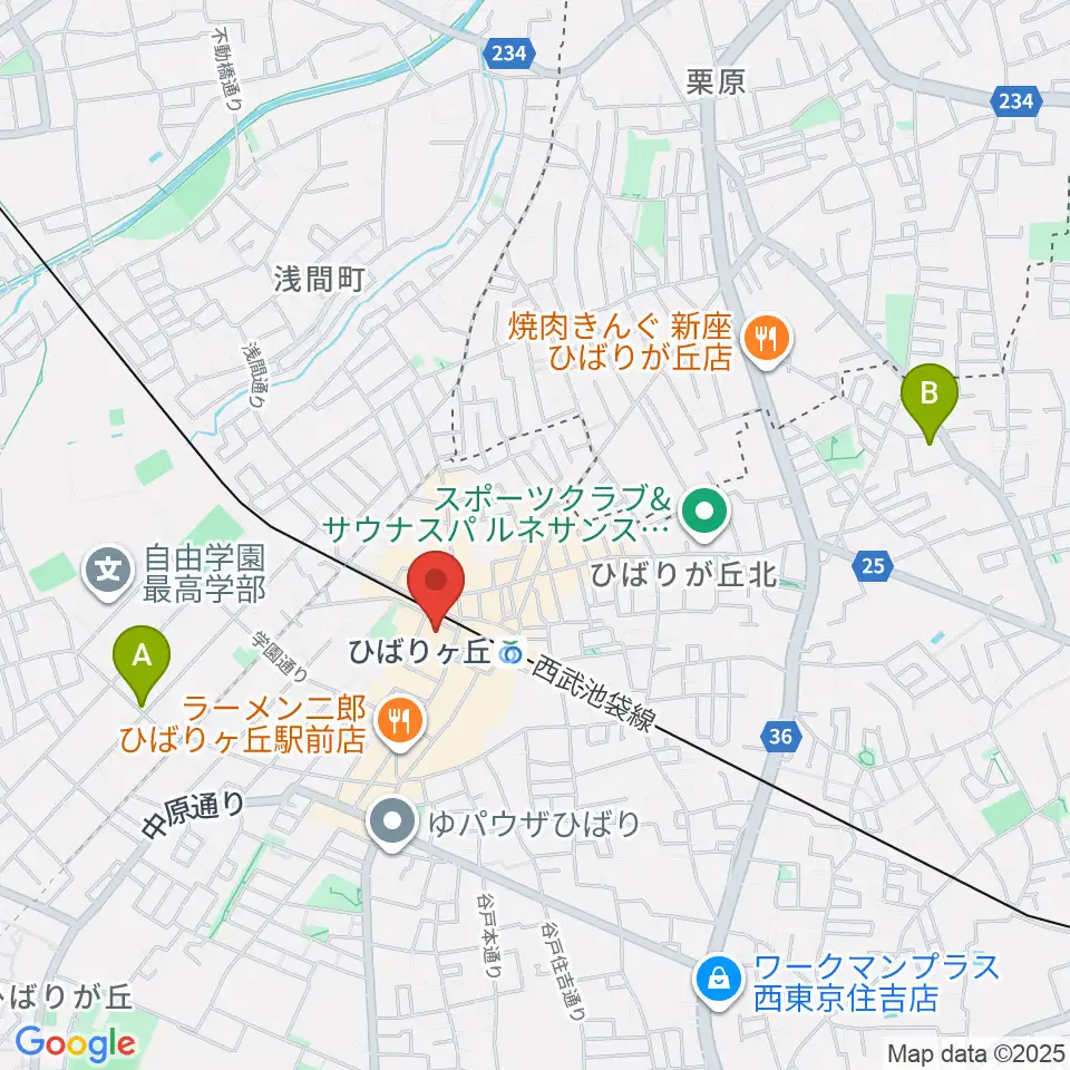 ひばりが丘カルチャーセンター周辺のホテル一覧地図