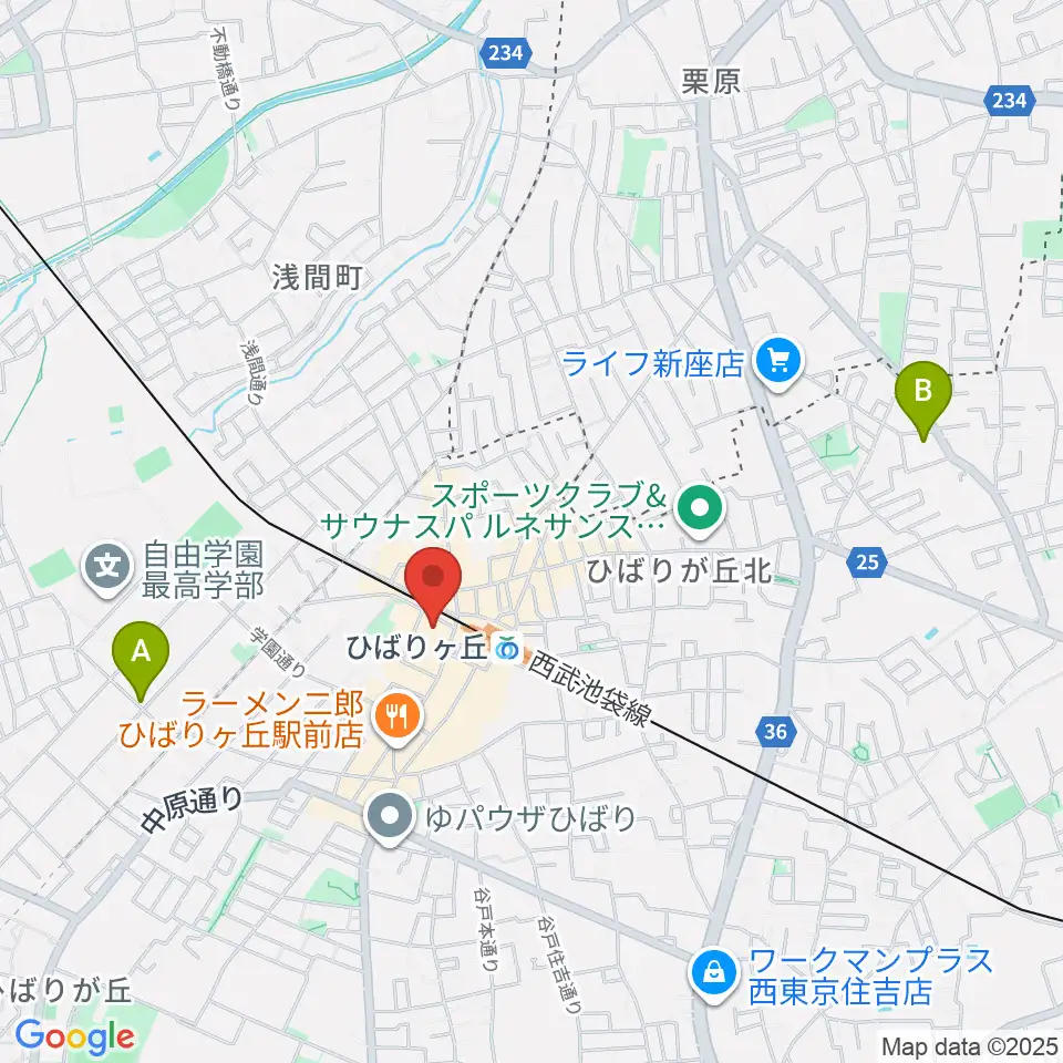 ひばりが丘カルチャーセンター周辺のホテル一覧地図